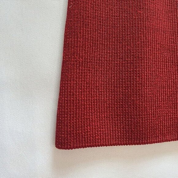 KAREN MILLEN BURGUNDY STRETCH KNIT LONG ZIPPED SLEEVE TEE TOP - 2 - Picture 7 of 7